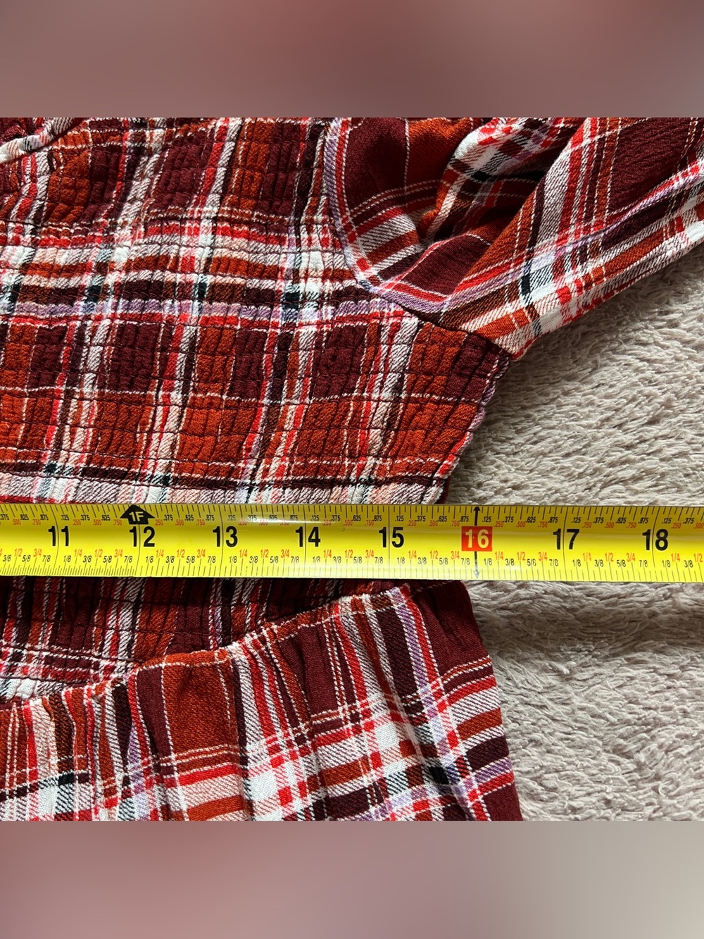 Torrid Babydoll Crinkle Cold Smocked Blouse Cottage Milkmaid Boho Western Sz 0 - Picture 5 of 7